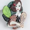 New Fashion Creative Fairy Girl Holding Rabbit Acrylic Brooches For Women Cartoon Cute Badge Brooch Pins Party Jewelry Gift