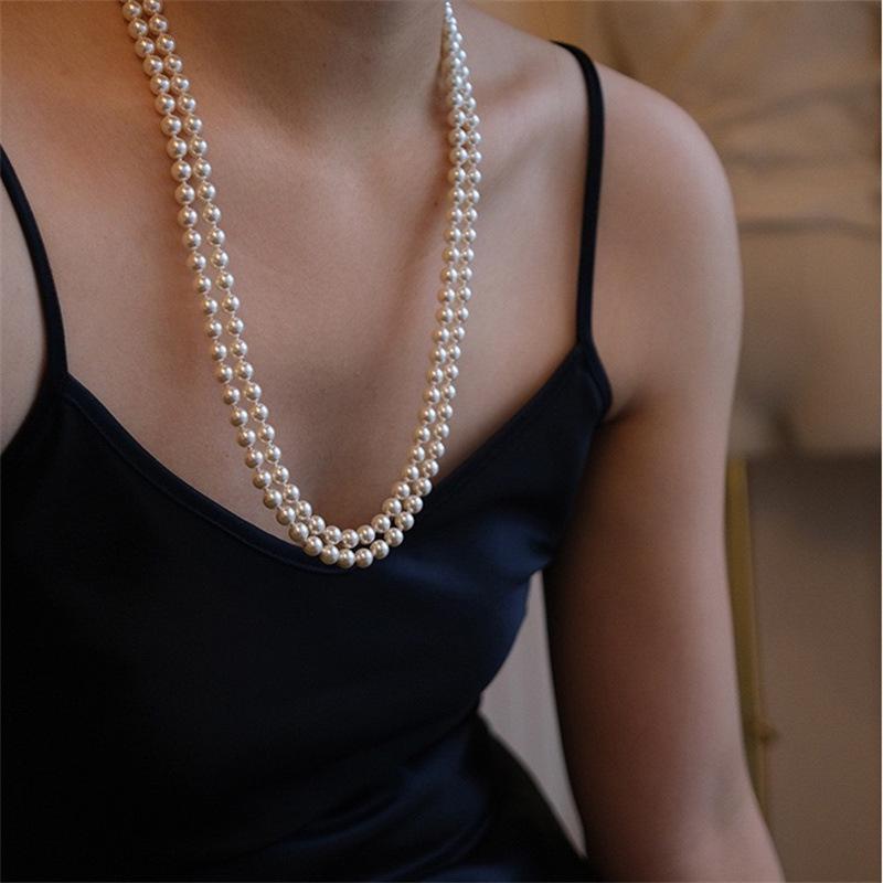Shijia Pearl Necklace: Luxurious Retro Fall/Winter Beaded Jewelry for Women