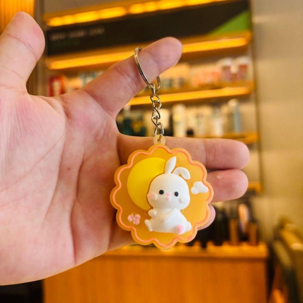 Portable Mooncake Little Rabbit Keychain Creative Mini Mooncake Rabbit Keychain Party Favors