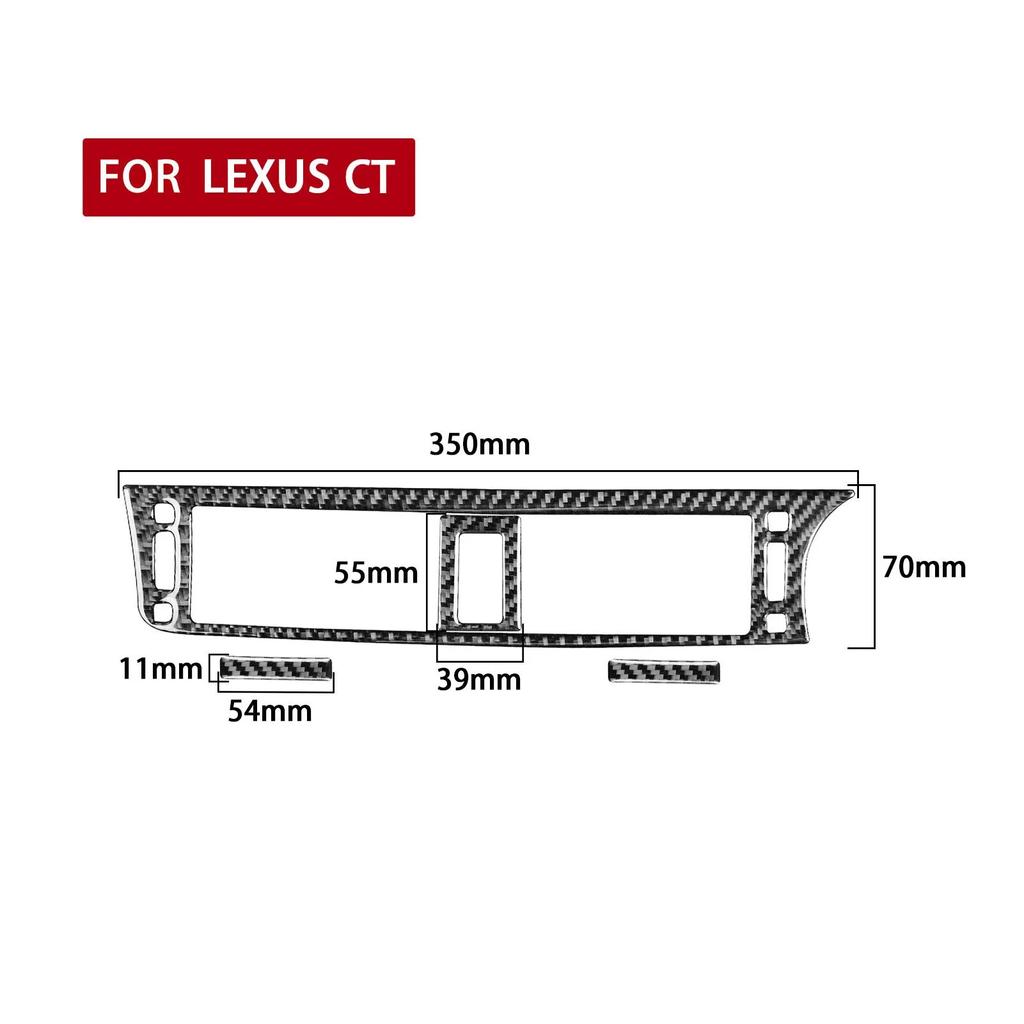 for Lexus CT 2011-2017 Car Center Console Air Vent Outlet Decoration Trim Sticker Decal Auto Interior Accessories Carbon Fiber