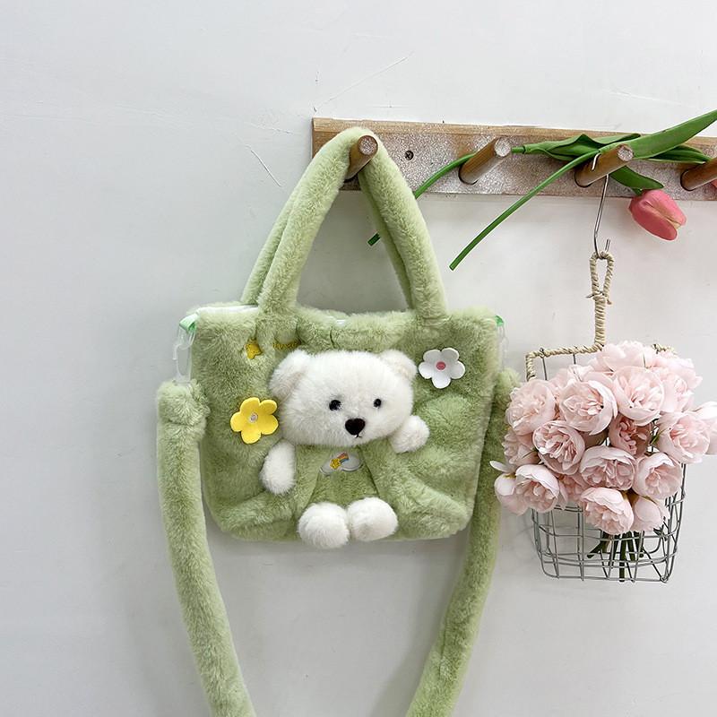 Cute Three Dimensional Bear Bag Shoulder Bag Girl Students Go Out Large Capacity