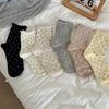 Retro Polka Dot Mid-Calf Cotton Socks with Rolled Hem – Soft, Slouchy, and Casual Women's Style