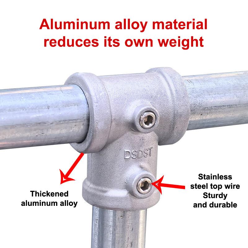 Aluminum Alloy Connector Elbow Tee Base Flat Three-Dimensional Fitting Connection Fastener 20/25Mm Steel Tube Shelf Parts