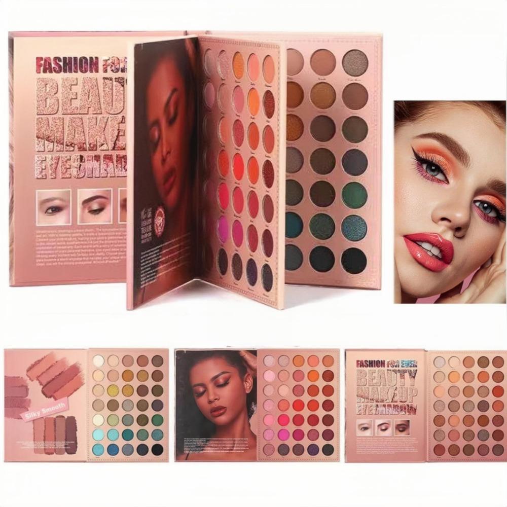 105 Color Eye Shadow Palette with Cute Lady Design in Book Shape, Shimmer and Matte Earth Tones Makeup