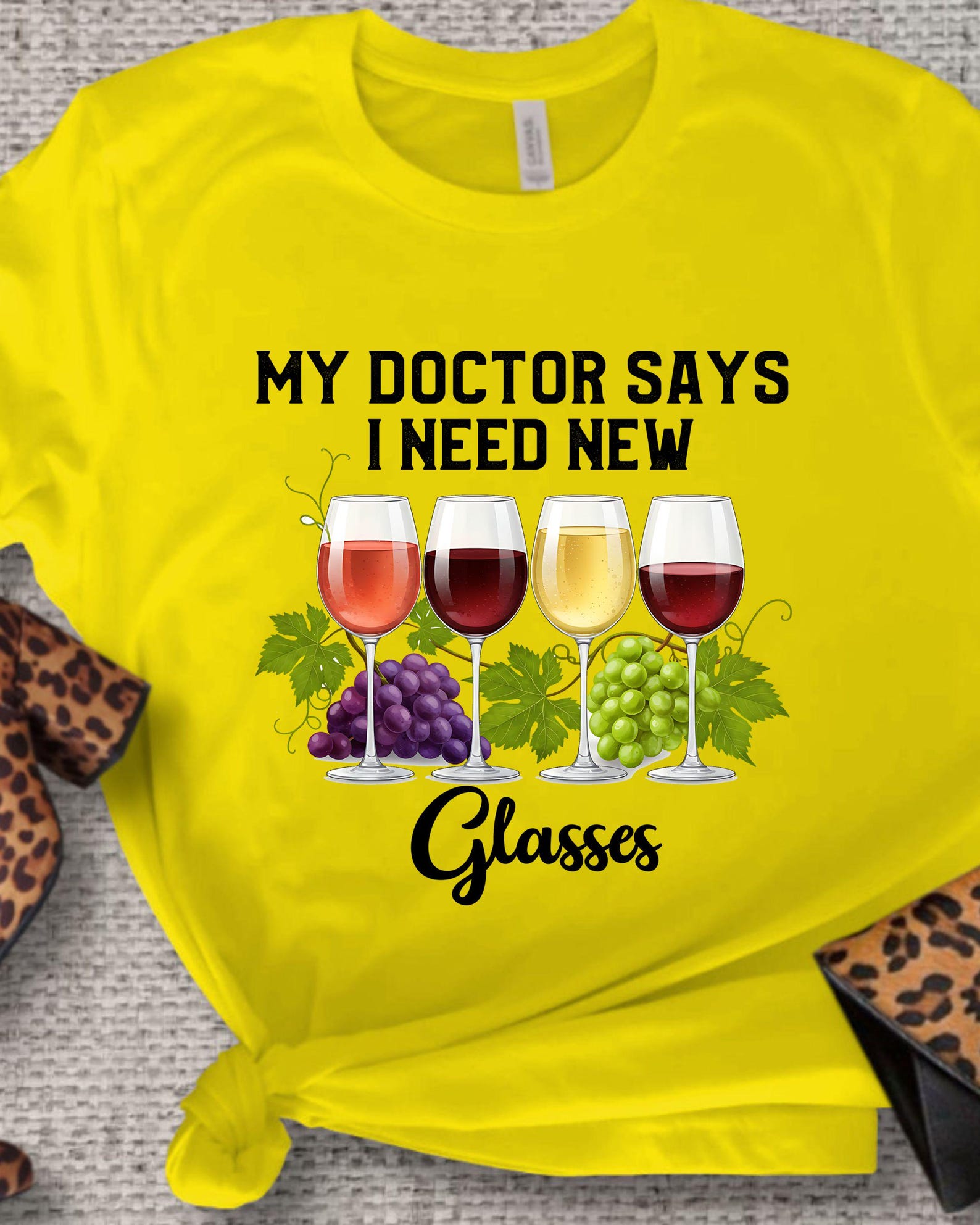 My Doctor Says I Need New Glasses T-Shirt | Wine Glasses Design, 8 colors M