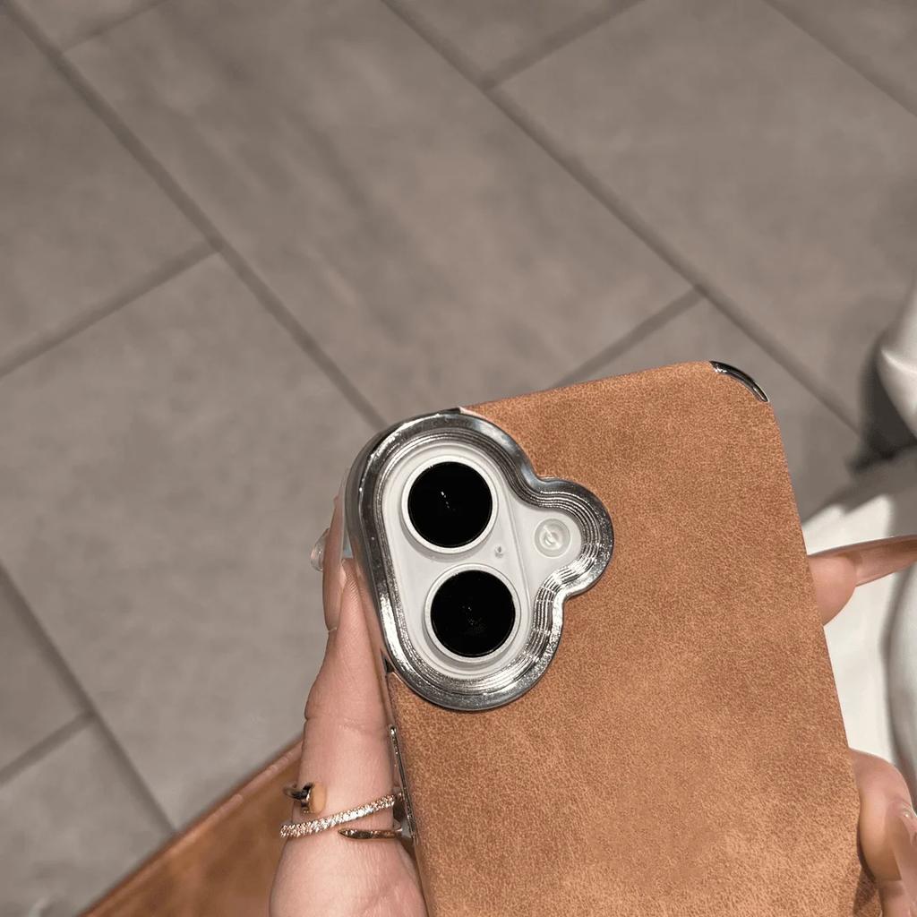 Luxury Matte Soft Leather Phone Case For iPhone 15 14 Plus 13 12 11 Pro Max 16 Plus Lens Protection Shockproof Silicone Cover