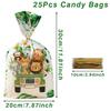 Jungle Animal Candy Bags Engineering Vehicle Gift Bags Sealable Treat Cookie Candy Goodie Bags Baby Shower Birthday Party Decors