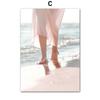 Canvas Painting Summer Pink Sunny Bridge Beach Conch Line Girl Posters And Prints Nordic Wall Art Pictures Living Room Decor