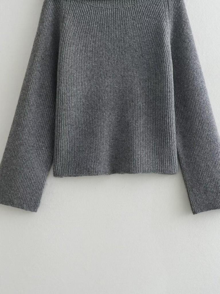 2024 Autumn/Winter Elegant Women's One-Shoulder Long-Sleeve Sweater Top