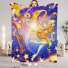 W-Winx C-Club Blanket Beauty Girl Print Flannel Blanket for Home Living Room Bedroom Decor New Year Christmas Gift for Kids