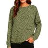Damen Casual Top mit Leopardenmuster und Raglanärmeln