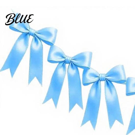 Valentine Day Backdrop Hanging Bunting Bow Pre-Strung Garland Decor 6.7FT Satin Ribbon Banner Decorations Photo Props for Birthday Baby