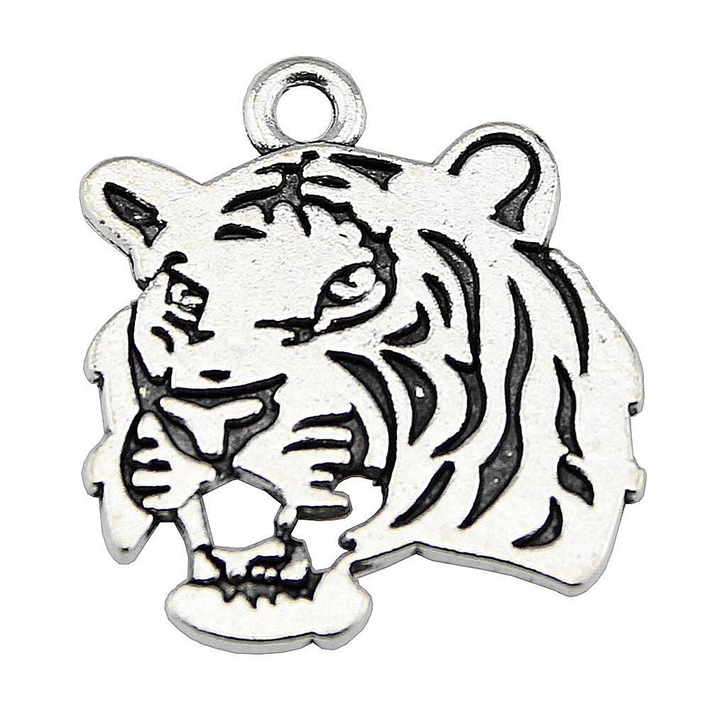 Retro Leopard Charms Metal Animal Pendants For Jewelry Making Handmade Supplies