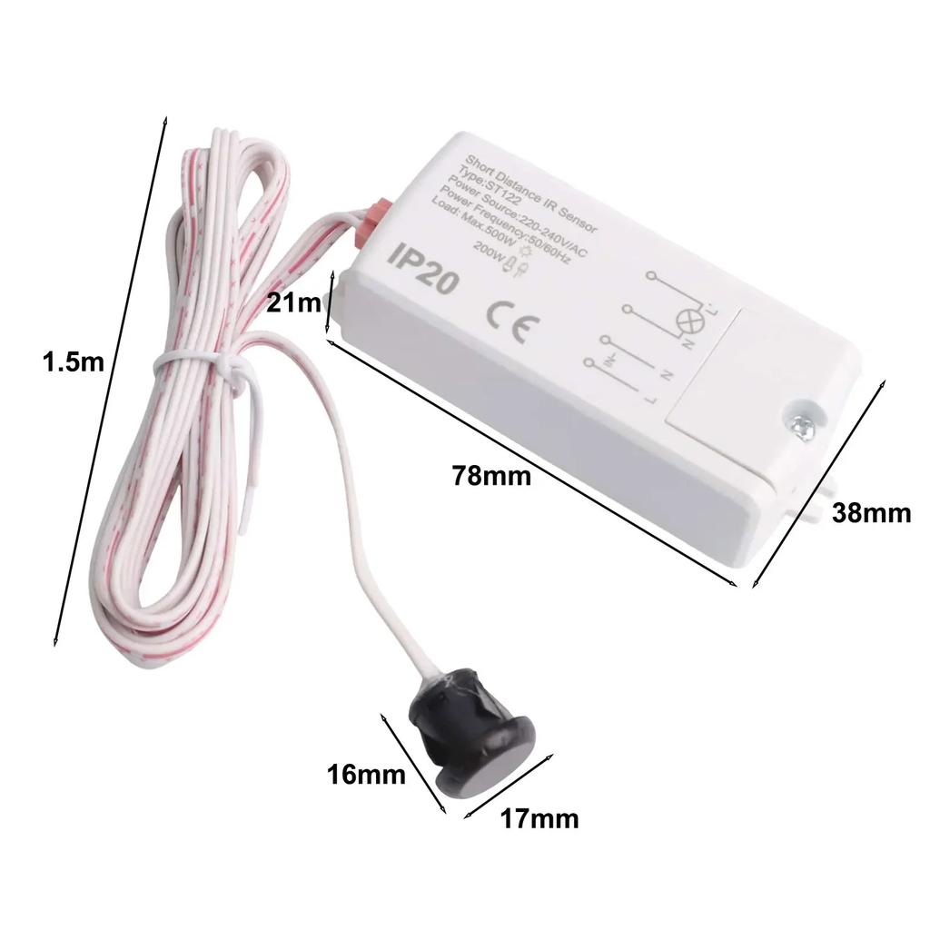 Cabinet Wave Switch Infrared Switch 200W Rated Load For Energy-saving Lamps 500W Rated Load For Incandescent Lamps