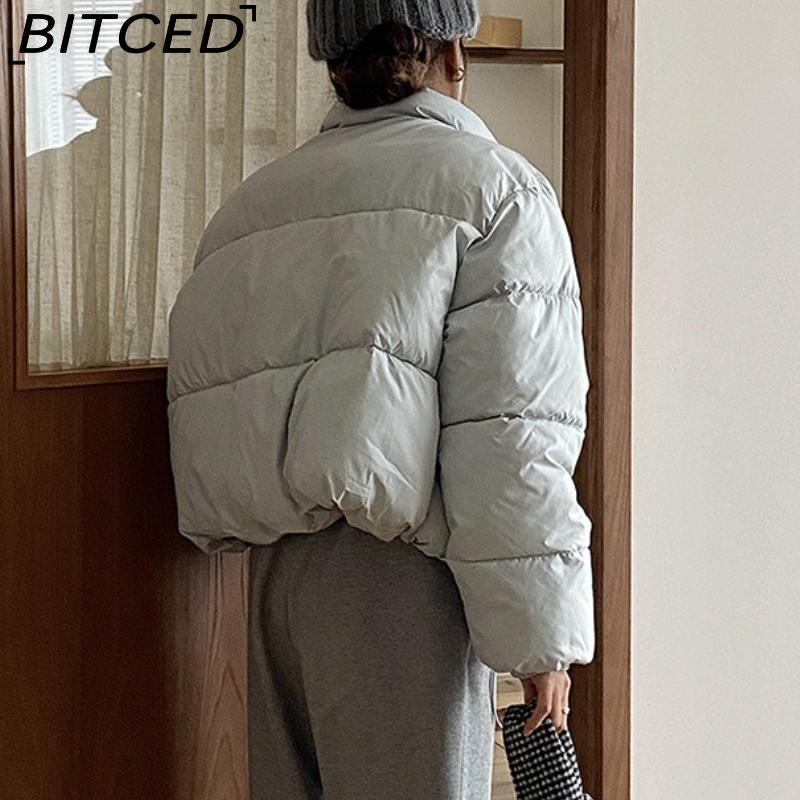 BITCED Autumn Women's Urban Casual Puffer Coat Cotton Jacket Fashionable Elegant Outerwear