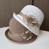 British Retro Crimped Small Edge Top Hat Women's Fashion Face Covering Sunscreen Basin Hat Spring and Summer Travel Breathable Sun Hat