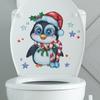 Cartoon Penguin Santa Hat Star Toilet with Bathroom Toilet Home Decoration Stickers