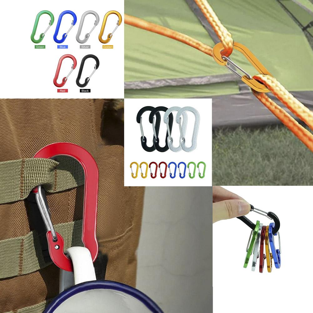 1/6/12pcs Aluminum Carabiner Clip Keychain Carabiners Lock Buckle Snap Outdoor Multi Tool Backpack Camping Hiking Fishing Hook