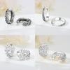 S925 Silver Earring Vintage Black Women's Hollow Earring Delicate Accessory Anniversary Jewelry Fine Gift