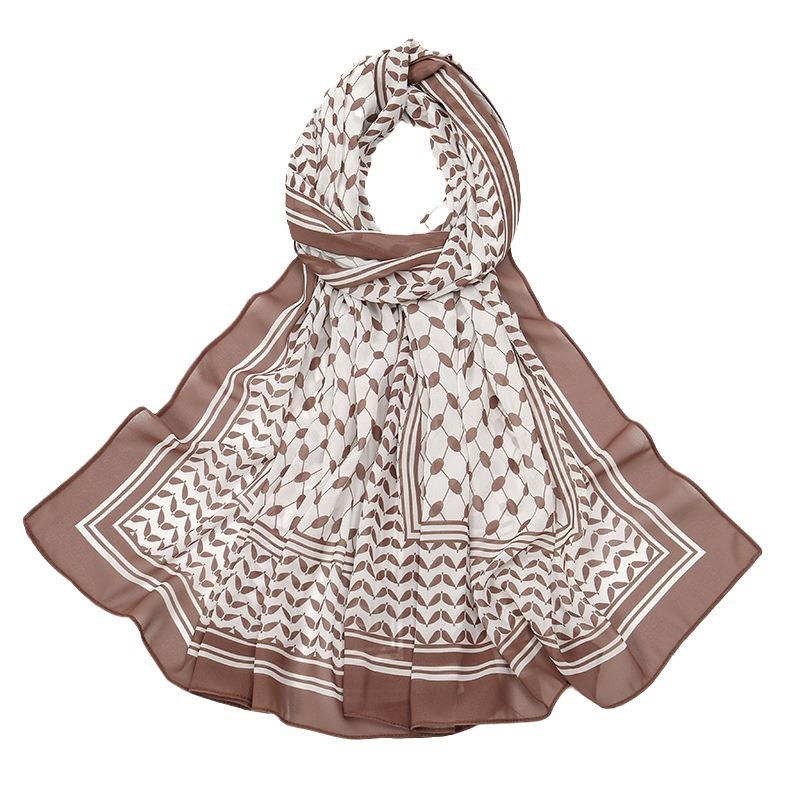 Printed Keffiyeh Scarf Islam Shawls and Wraps Long Chiffon Print Palestine Scarf Hijab Muslim Women's Shawl Ramanda 170*80cm