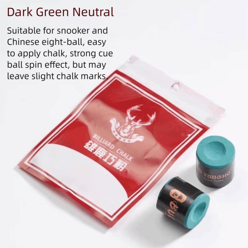 

2PCS NoSlip Pool Table Stick Chalk Wear-Resistant Pool Cue Chalks Club Accessories темно-зелений колір
