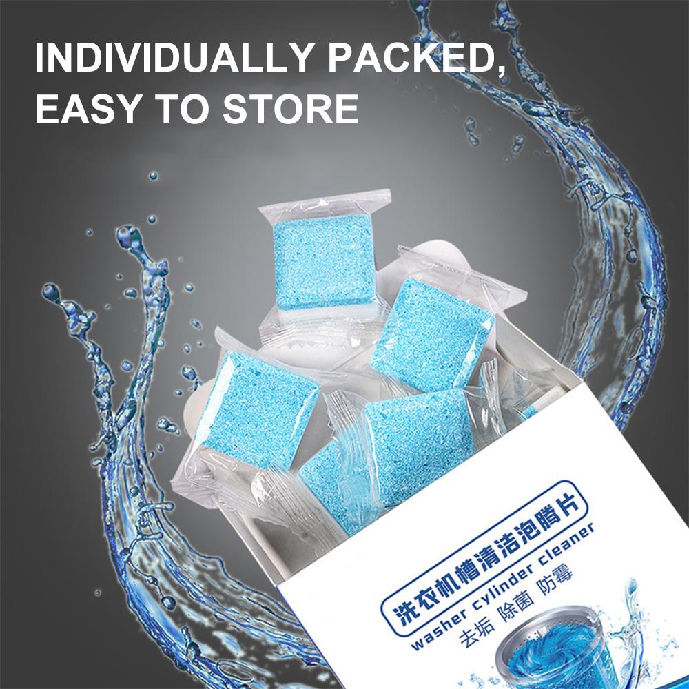 Washing Machine Cleaner Tablets Washer Cylinder Cleaner Effervescent Tablets Washer Drum Tub Cleaner 12pcs