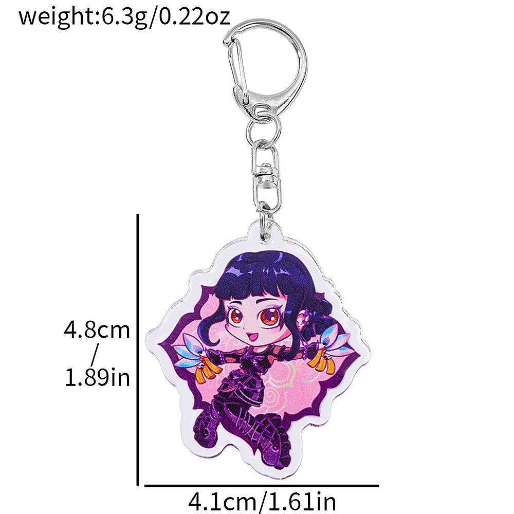 New Cute Cartoon Witch Hunter Double sided Keychain Backpack Pendant Personalized Accessories