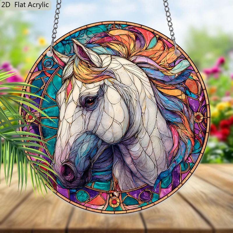 Acrylic Colorful Unicorn Suncatcher Stained Glass Effect Window Hanging Ornament Unicorn Lover Gifts