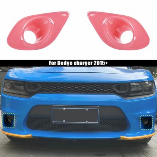 

Pink Front Bumper Fog Light Lamp Cover Trim Accessories for Dodge Charger 2015+