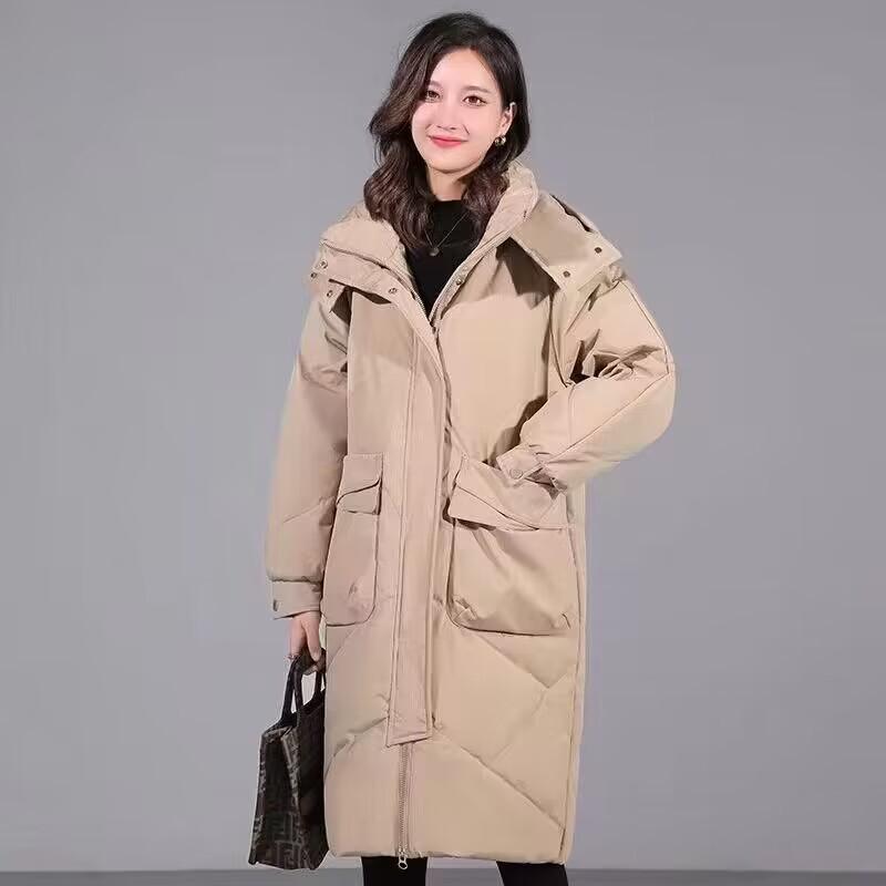 Women's Korean Style Hooded Cotton Jacket - Winter Clearance, Medium & Long, Loose Fit, Large Size, Thickened Coat