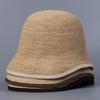 Small Brim Irregular Raffia Bucket Hat Women's Summer Simple Casual Straw Hat Fashion Trend Basin Hat