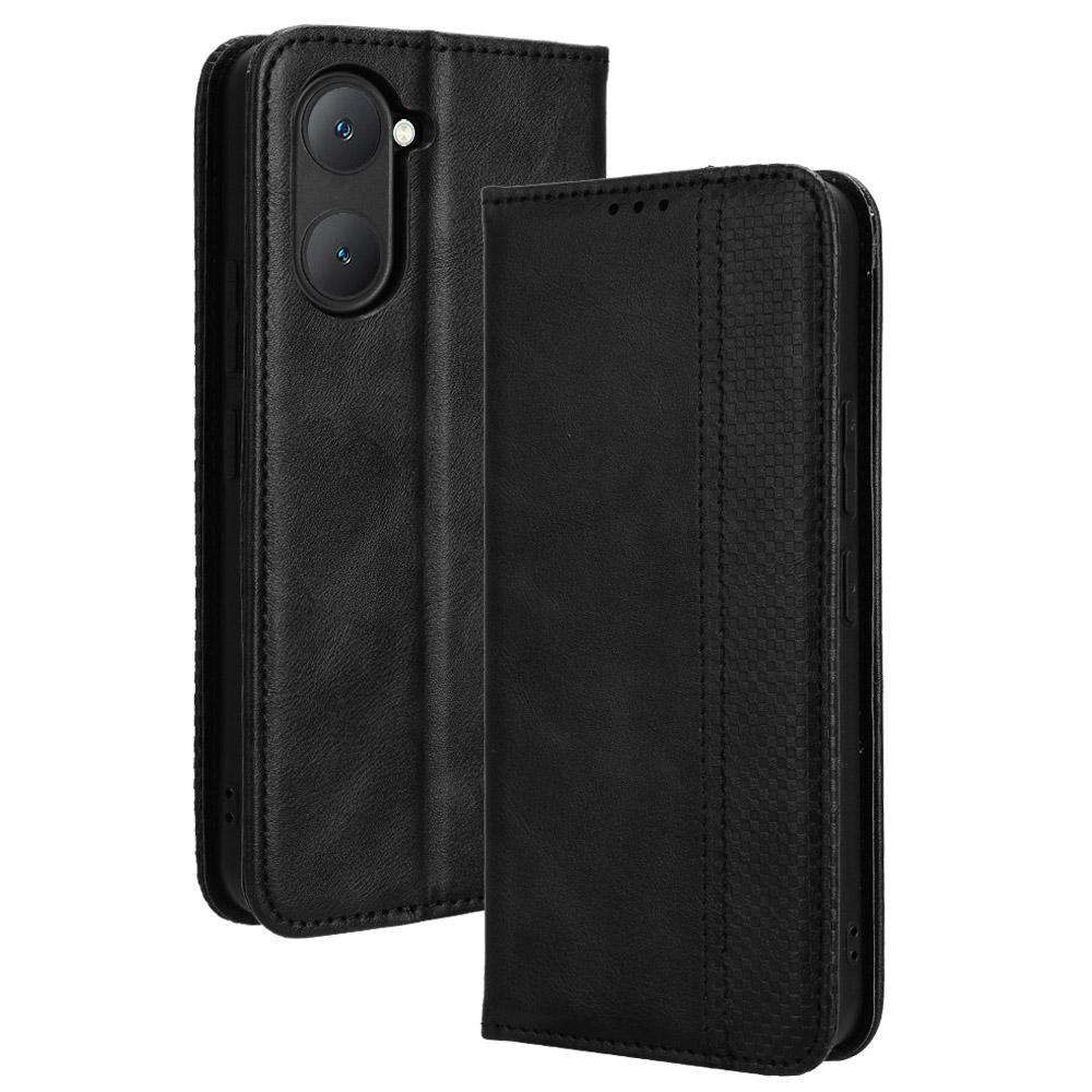 For Vivo Y28s 5G/T3 Lite 5G/Y03/Y18 4G/Y18e 4G Case Wallet Magnetic Closure Leather Retro Phone Cover