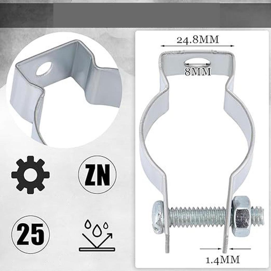 25Pcs Conduit Hangers with Nuts and Bolt Metal Threaded Rods Pipe Hanger Tube Hook Fixing Hardware Accessories