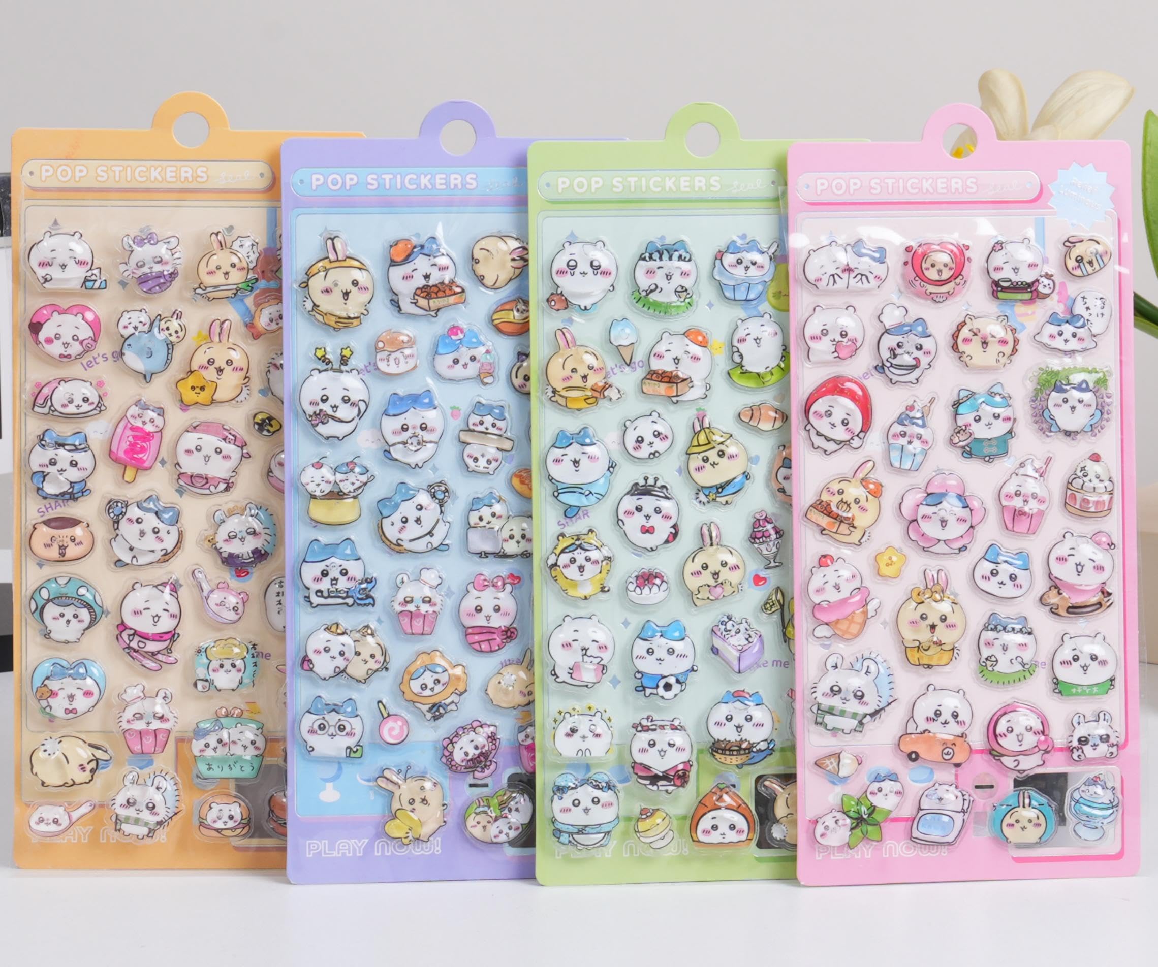 

Ninrikidy Water-Included Puffy Stickers ChiiKawa Stylish Deco Stickers Girls Pasteable Craft Supplies for Phone Notebooks DIY Diary E Set