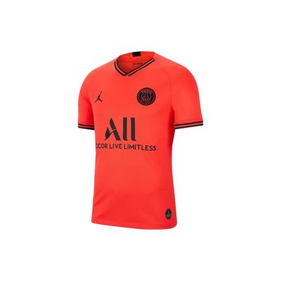 PSG Collaboration V-Neck Letter and Number Print Short Sleeve Soccer Jersey Fan Version 2019-20 Season Men Tops Orange DB2598-613