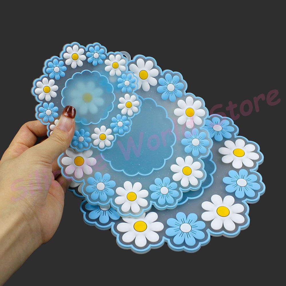 Silicone World 1 ks Podložky pod hrnky Sakura Daisy PVC Měkké podložky Podložka pod misku Podložka pod hrnec Podložka pod talíř Tepelná izolace Prostírání na jídelní stůl