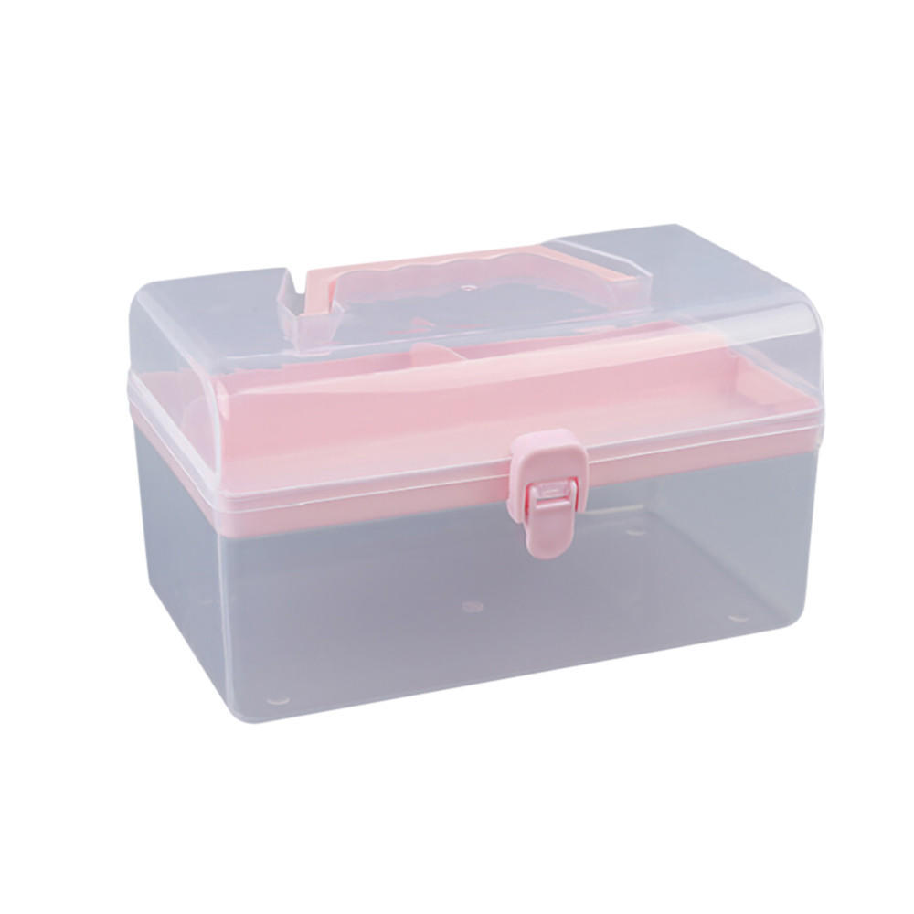 Clear Plastic Multipurpose Portable Handled Organizer Storage Box
