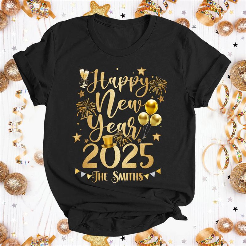 

Happy New Year 2026 New T Shirt for Women Funny 3D Printed Tees Summer Casual Short Sleeve Round Neck Tops Casual FeUnisexTShirts S