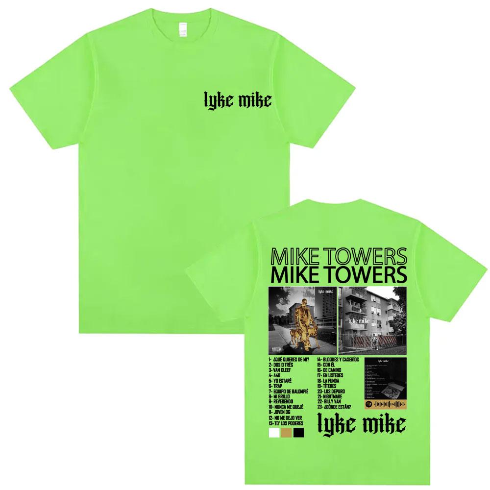 

Mike Towers Lyke Mike Album 2025 Tour Graphic T Shirt Men Women O-Neck Cotton Short Sleeve T-shirt Fashion Hip Hop Music Tshirts 4XL