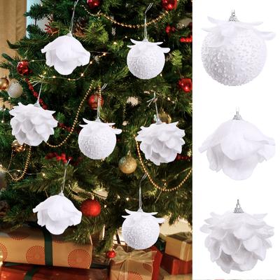 3PCS Christmas Foam Petal Ball Pendant