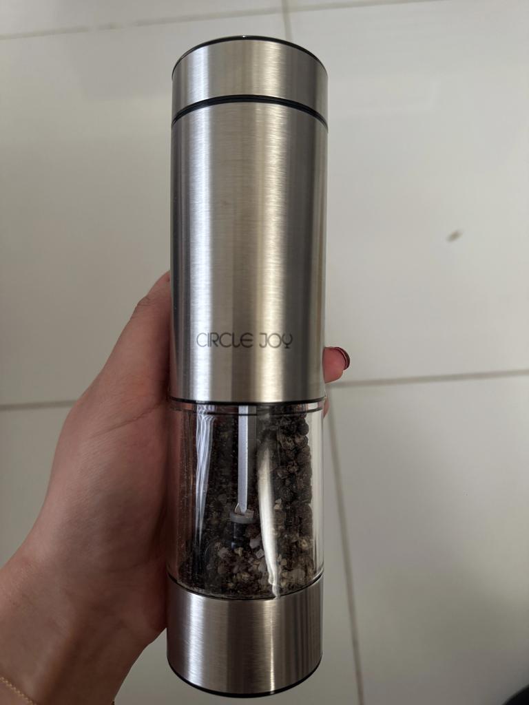 Circle Joy Electric Pepper Grinder White and Black Peppercorns Peppercorns Sea Salt Fully Automatic