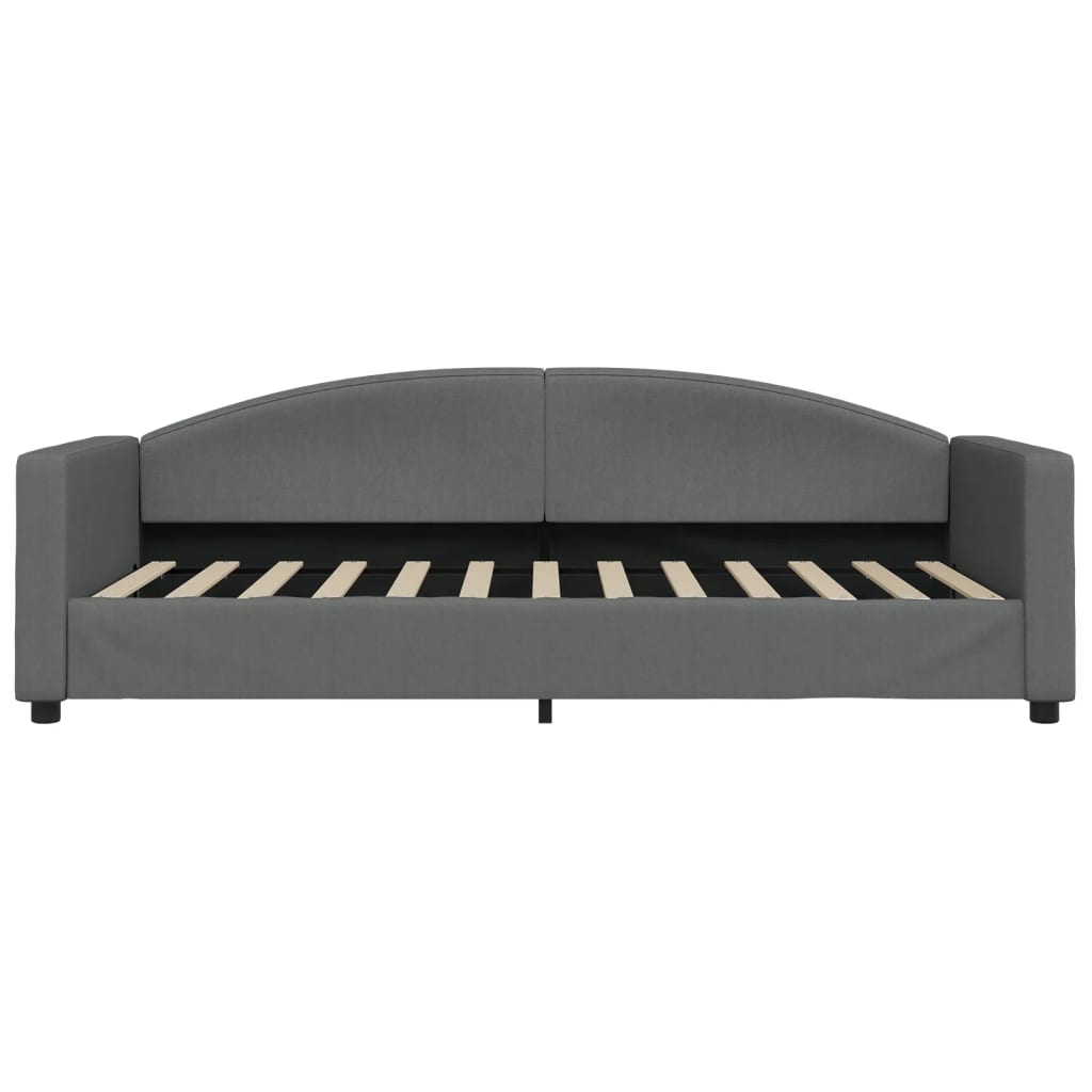 Pull Out Daybed with Drawers Dark Grey 90x200 cm Fabric