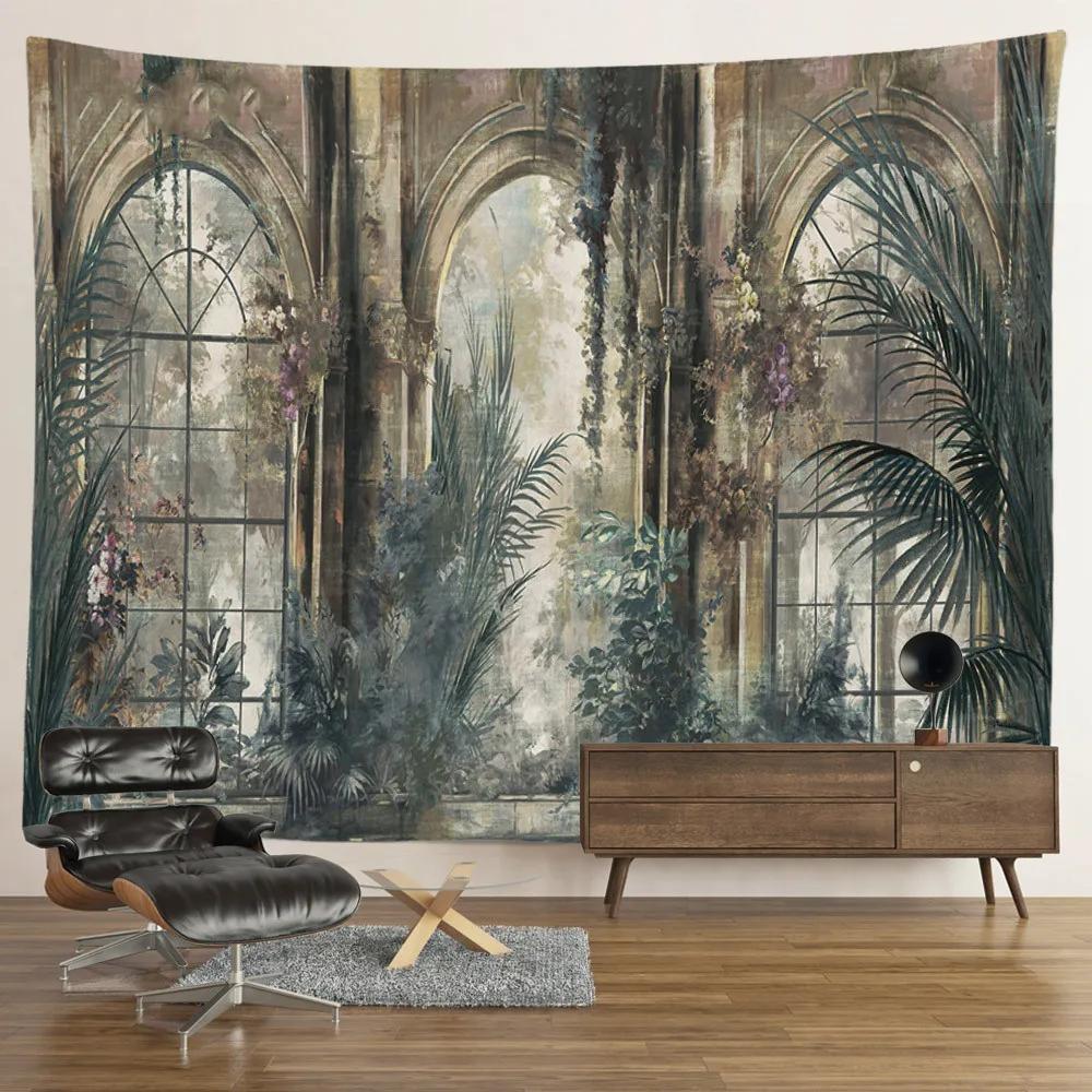 

Forest Tree Plant Tapestry Vintage Tropical Plant Theme Wall Hanging Room Decor Aesthetic Tapestry Home Dorm Bedroom Decoration 74x94cm(29x37in)