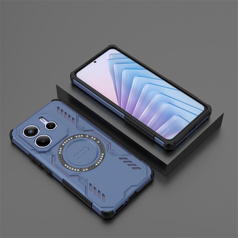 Pancerne etui na Xiaomi Redmi Note 14 5G Magnetyczna adsorpcja Bezprzewodowe ładowanie Pokrowiec Etui Redmi Note 14 na Redmi Note 14 5G