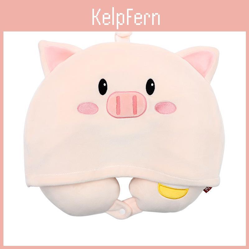 Cartoon Memory Foam U Shape Pillow With Hood For Adults