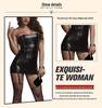 Sexy Strappy Cutout Faux Leather PU Backless See-Through Uniform
