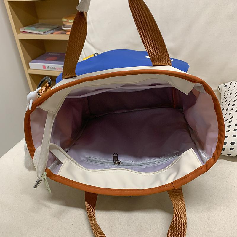 College Style Schoolbag Women's Contrast Backpack Large Capacity Tote Bag Multi-Use Crossbody Bag