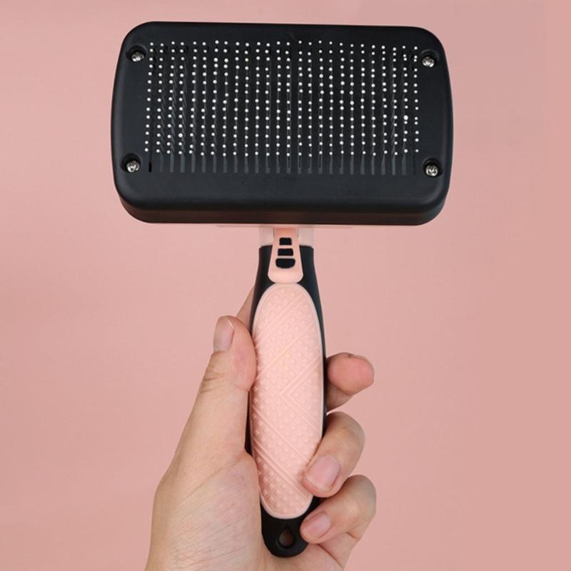 Dog Brushes Cat Combs Self Cleaning Slicker Brush for Shedding Hair Anti-Slip Handle Grooming Brush for Loose Fur