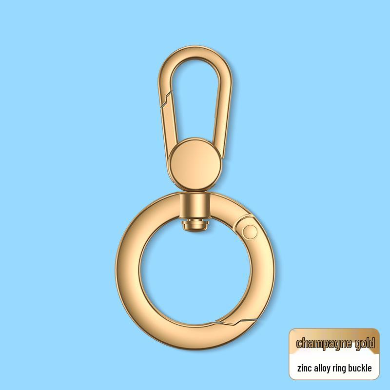 Rotatable Snap Hook Lanyard with Detachable Ring, Metal Hook, Bell, and Enamel Strap with Stainless Steel Clip.