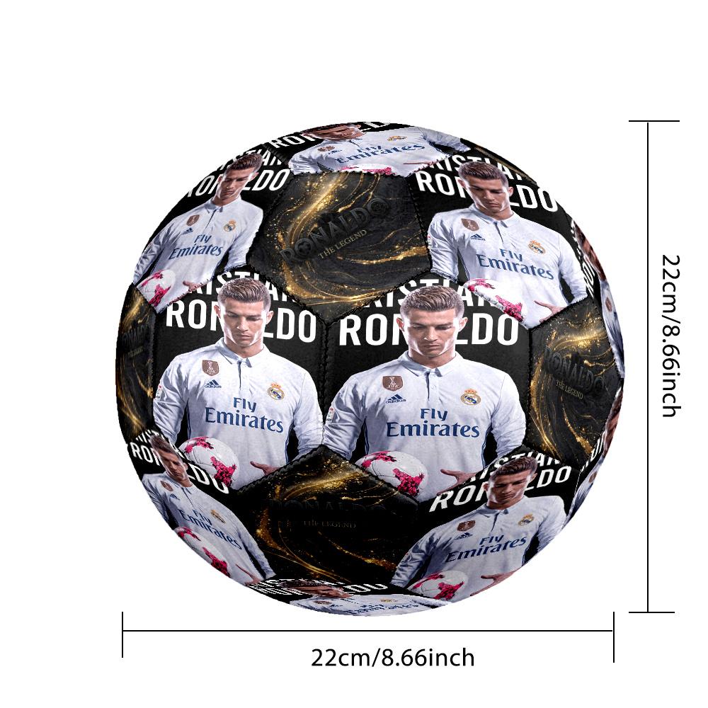 Ronaldo's Cristiano Ronaldo's Real Madrid Legacy Soccer Ball Size 5 Football Machine Sewn Indoor/Outdoor Universal Football Soccer Accessory